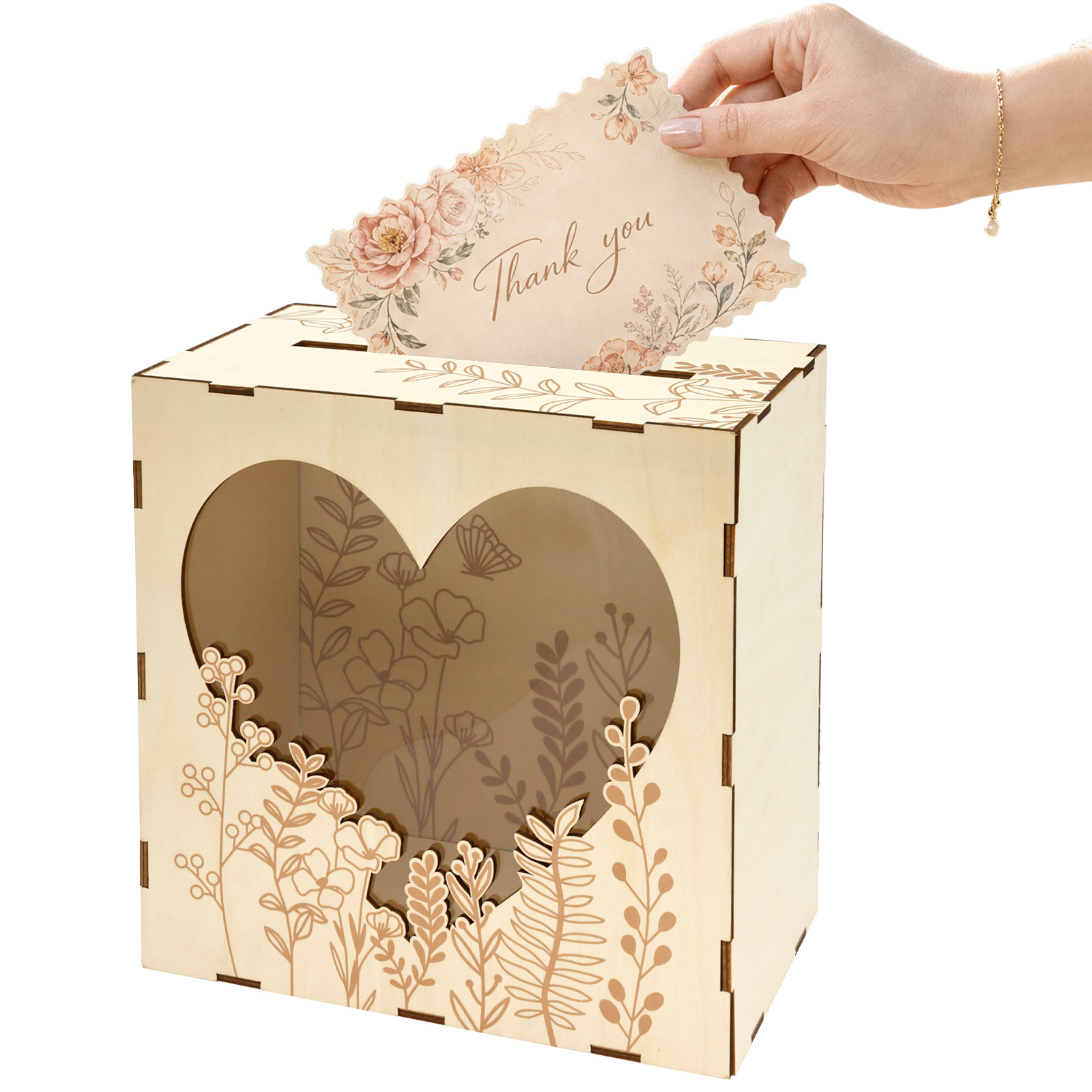 Wedding Card Box - Bruiloftkaartendoos Houten opbergdoos voor bruiloftkaarten met