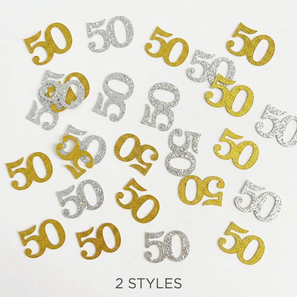 Table Number Gold - 120 stuks 50e verjaardag confetti goud