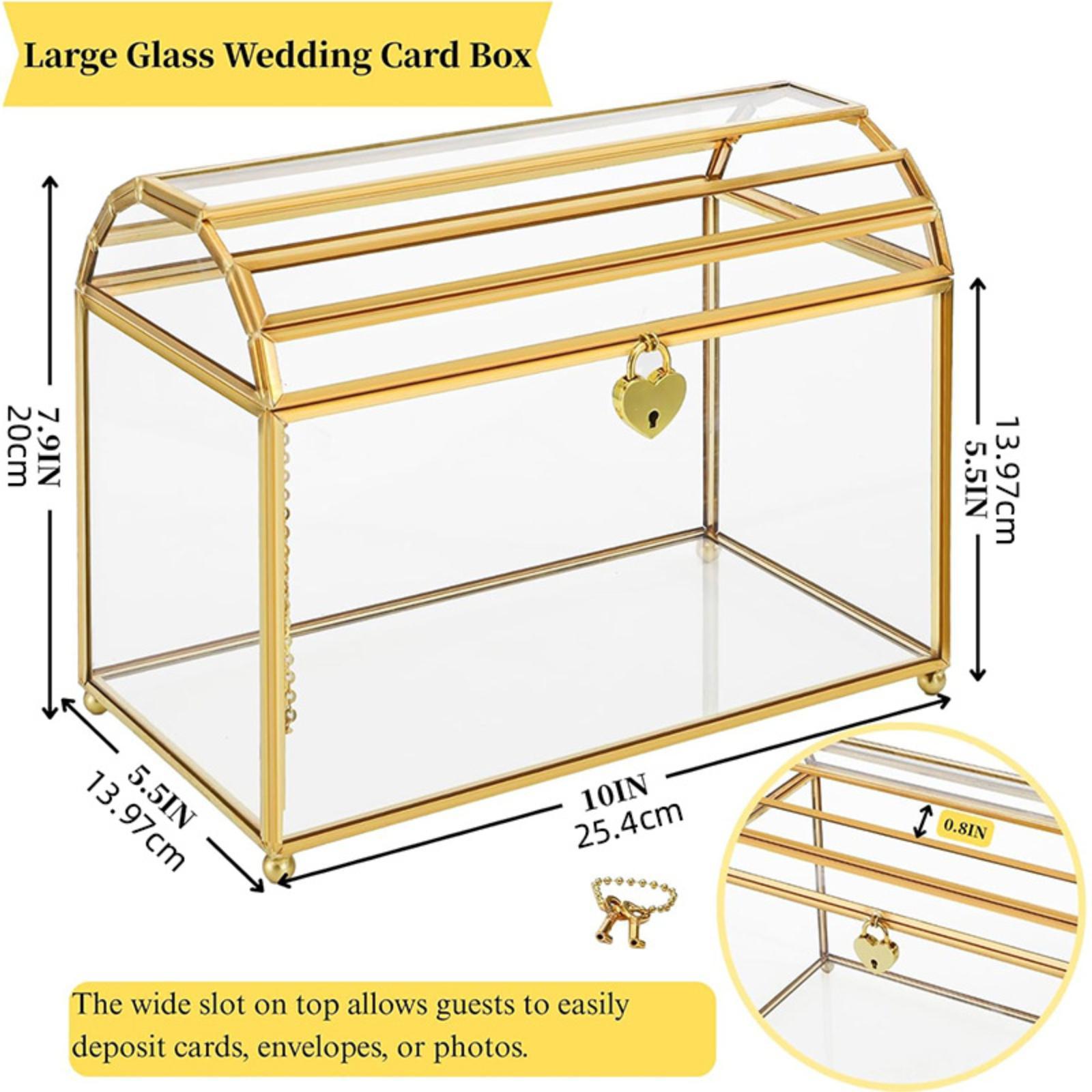 Wedding Card Box - Glazen opbergdoos voor trouwkaarten voor evenementen,