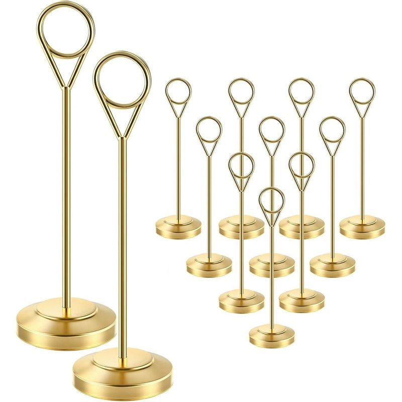 Table Number Gold - LLCS-12 stuks gouden tafelnummerhouders - 6